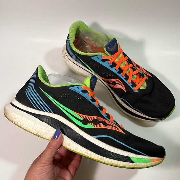 Saucony Endorphin Pro Running Shoes Black Orange Green Blue Sneakers Size 13 - Picture 1 of 12